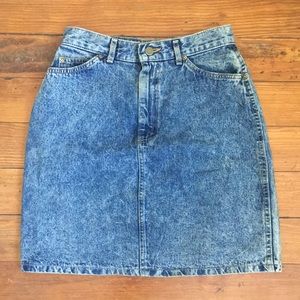 Vintage Lee Acid Wash Highwaist Denim Pencil Skirt